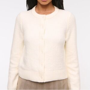 LOFT - Cream Button-Up Cardigan